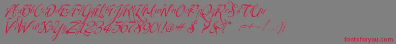 Czcionka SignaritaChloe – czerwone czcionki na szarym tle