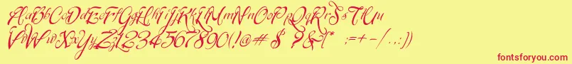 SignaritaChloe Font – Red Fonts on Yellow Background