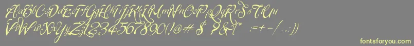 SignaritaChloe-Schriftart – Gelbe Schriften auf grauem Hintergrund