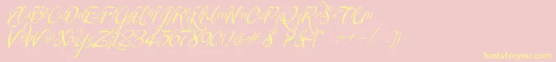 SignaritaChloe Font – Yellow Fonts on Pink Background