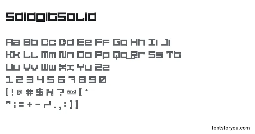 Fuente 5didgitSolid - alfabeto, números, caracteres especiales