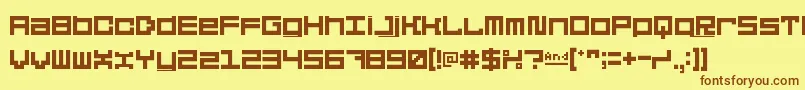 フォント5didgitSolid – 茶色の文字が黄色の背景にあります。
