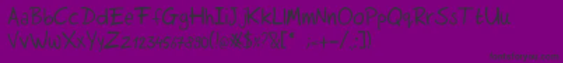 Rutmerhand-Schriftart – Schwarze Schriften auf violettem Hintergrund