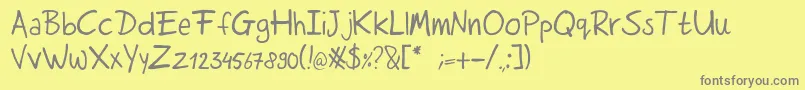 Rutmerhand Font – Gray Fonts on Yellow Background