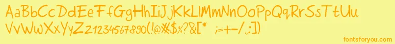 Rutmerhand Font – Orange Fonts on Yellow Background