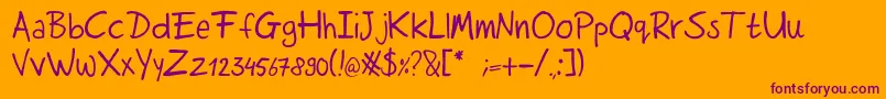 Rutmerhand Font – Purple Fonts on Orange Background