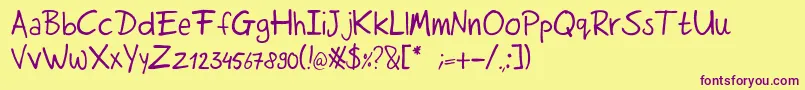 Rutmerhand Font – Purple Fonts on Yellow Background
