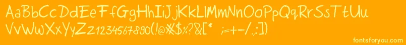 Rutmerhand Font – Yellow Fonts on Orange Background