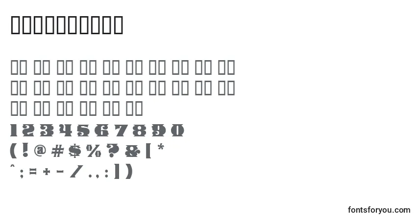 A fonte ManegeDeco – alfabeto, números, caracteres especiais