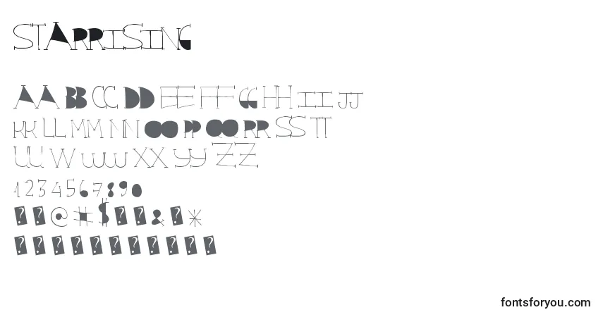 Czcionka Starrising – alfabet, cyfry, specjalne znaki