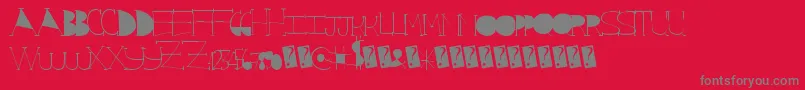 フォントStarrising – 赤い背景に灰色の文字