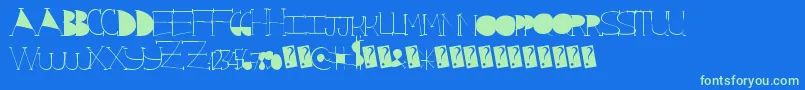 Starrising Font – Green Fonts on Blue Background