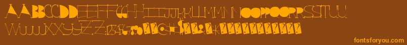 Starrising Font – Orange Fonts on Brown Background