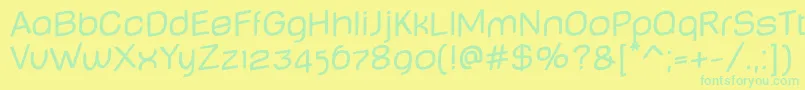 BabyMineplumpJumping Font – Green Fonts on Yellow Background