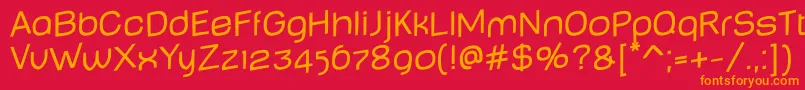 BabyMineplumpJumping Font – Orange Fonts on Red Background