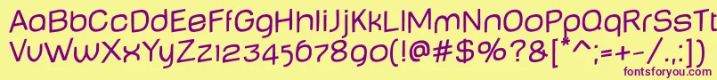 BabyMineplumpJumping Font – Purple Fonts on Yellow Background