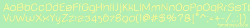 BabyMineplumpJumping Font – Yellow Fonts on Green Background