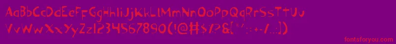 OzymandiasLight Font – Red Fonts on Purple Background