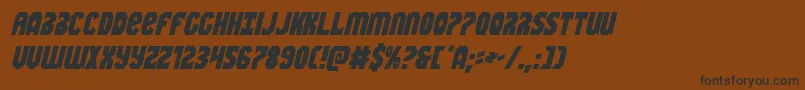 Weitere Informationen zur Warnationital-Schriftart Warnationital-Schriftart – Schwarze Schriften auf braunem Hintergrund