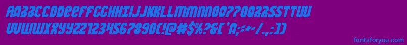Warnationital-fontti – siniset fontit violetilla taustalla