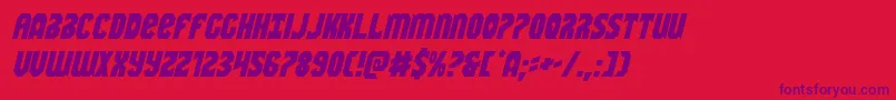 フォントWarnationital – 赤い背景に紫のフォント