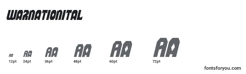 Warnationital Font Sizes