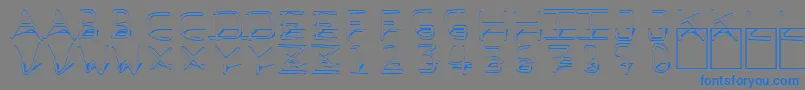 Pfvbf3Ds-Schriftart – Blaue Schriften auf grauem Hintergrund