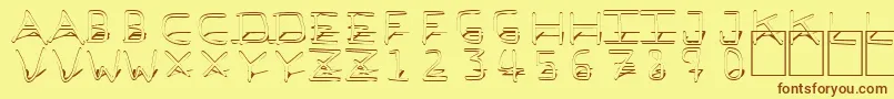 Pfvbf3Ds Font – Brown Fonts on Yellow Background