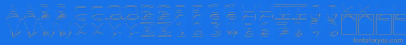 Pfvbf3Ds Font – Gray Fonts on Blue Background