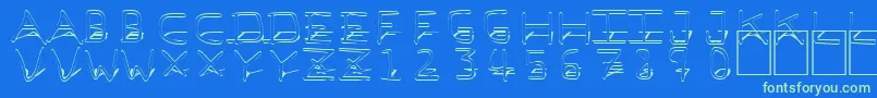 Pfvbf3Ds Font – Green Fonts on Blue Background