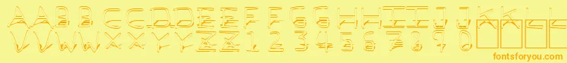 Pfvbf3Ds Font – Orange Fonts on Yellow Background
