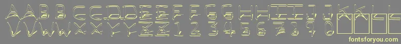 Pfvbf3Ds Font – Yellow Fonts on Gray Background