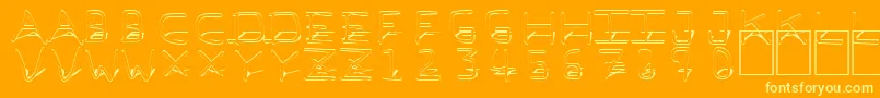 Pfvbf3Ds Font – Yellow Fonts on Orange Background