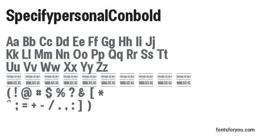 SpecifypersonalConbold Font – alphabet, numbers, special characters