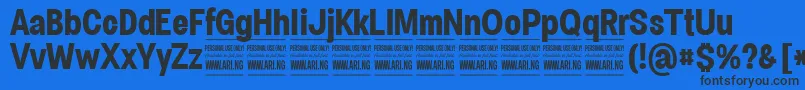 SpecifypersonalConbold Font – Black Fonts on Blue Background