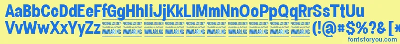 SpecifypersonalConbold Font – Blue Fonts on Yellow Background
