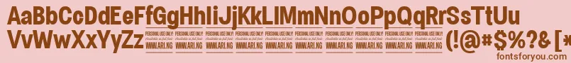 SpecifypersonalConbold Font – Brown Fonts on Pink Background