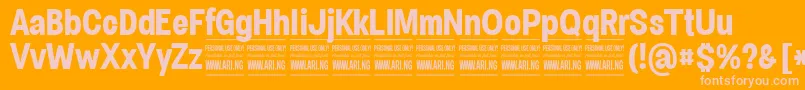 SpecifypersonalConbold Font – Pink Fonts on Orange Background