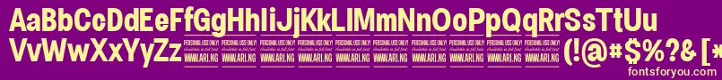 SpecifypersonalConbold Font – Yellow Fonts on Purple Background