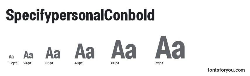 Размеры шрифта SpecifypersonalConbold