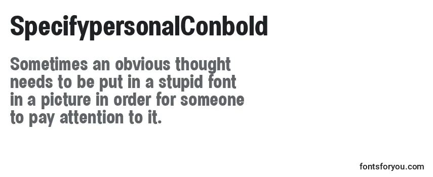 SpecifypersonalConbold Font