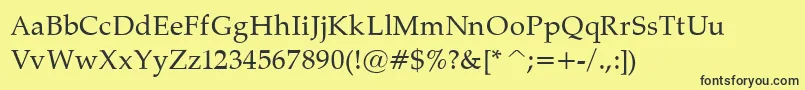 PalatinoNormal Font – Black Fonts on Yellow Background