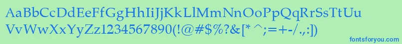 PalatinoNormal Font – Blue Fonts on Green Background