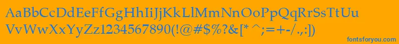 PalatinoNormal Font – Blue Fonts on Orange Background