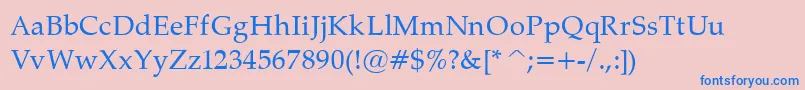 PalatinoNormal Font – Blue Fonts on Pink Background