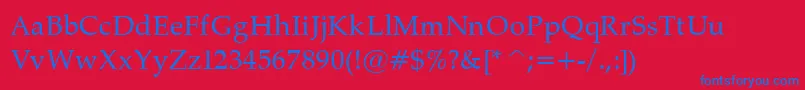 PalatinoNormal Font – Blue Fonts on Red Background