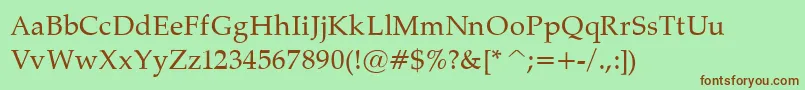 PalatinoNormal Font – Brown Fonts on Green Background