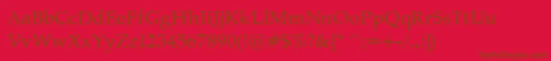 PalatinoNormal Font – Brown Fonts on Red Background