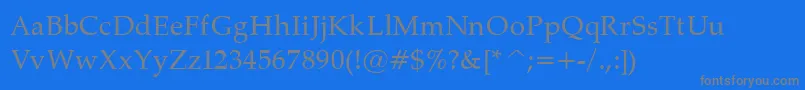 PalatinoNormal Font – Gray Fonts on Blue Background