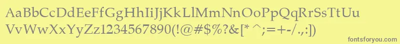 PalatinoNormal Font – Gray Fonts on Yellow Background